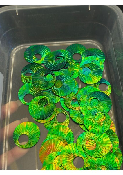 50 Adet 3 cm Lazer Kesim Midye Çanta Pul Payet