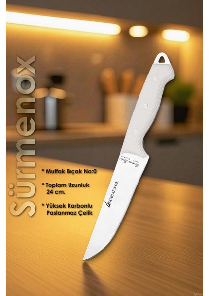 Sürmene Serisi Mutfak Bıçak Seti Et Ekmek Sebze Bıçağı 3 Lü Beyaz Verzalit Sap HDS-162 fiyatları