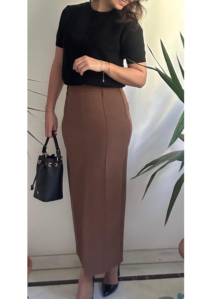 Kadın Camel Kalem Etek