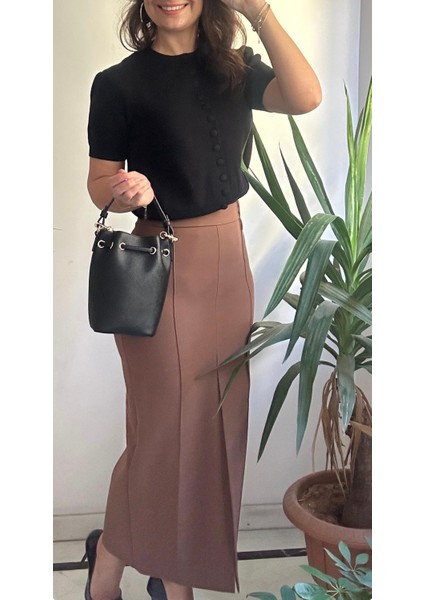 Kadın Camel Kalem Etek modelleri