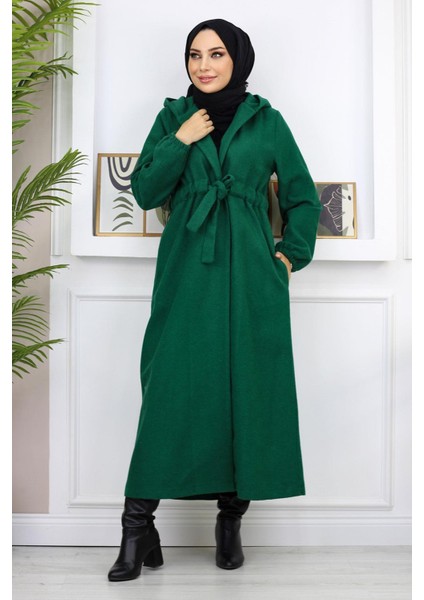 Önden Bağlamalı Kaşe Kaban Zümrüt 19169 modelleri