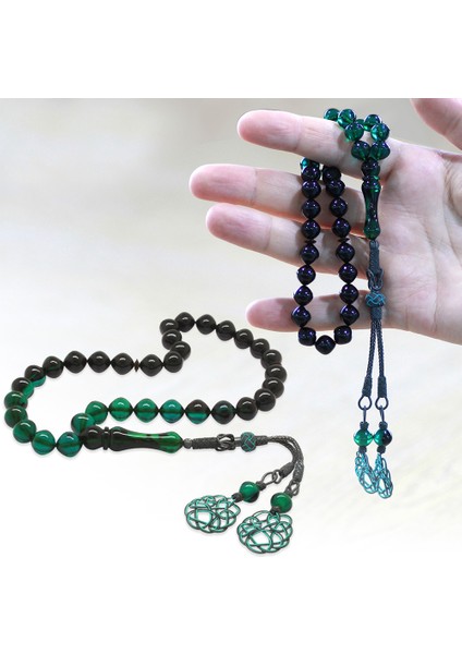 1000 Ayar Gümüş Özel Kazaz Püsküllü Istanbul Kesim Süzme Turkuaz Siyah Ateş Kehribar Tesbih fiyatları