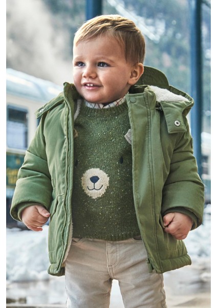 Erkek Çocuk 9- 24 Ay Eldivenli Parka 2467 Haki