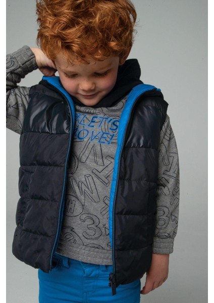 Erkek Çocuk 3-9 Yaş Çift Taraflı Şişme Yelek 4347 Mavi-Lacivert