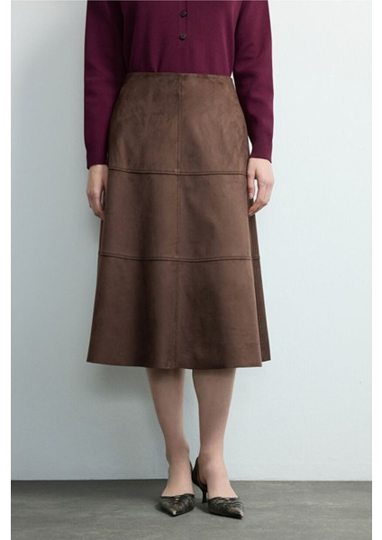Moda Tutkusu Süet Midi Etek Kahve 127M2273000 fiyatları