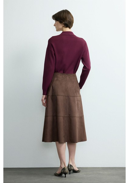 Moda Tutkusu Süet Midi Etek Kahve 127M2273000 indirimleri