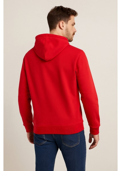 Üç Iplik Kapüşonlu Kanguru Cepli Sweatshirt Hoodie fırsatları
