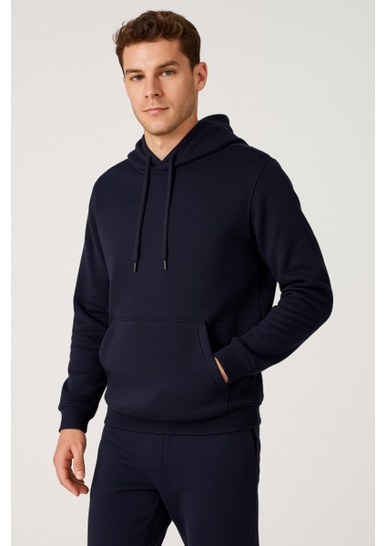 Üç Iplik Kapüşonlu Kanguru Cepli Sweatshirt Hoodie fırsatları