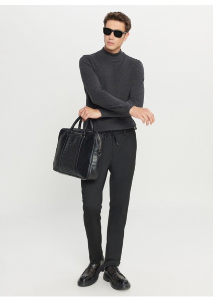 Yarım Balıkçı Yaka Standart Antrasit Melanj Erkek Kazak ACE049261272_ANM fiyatları