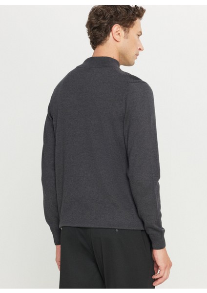 Yarım Balıkçı Yaka Standart Antrasit Melanj Erkek Kazak ACE049261272_ANM indirimleri