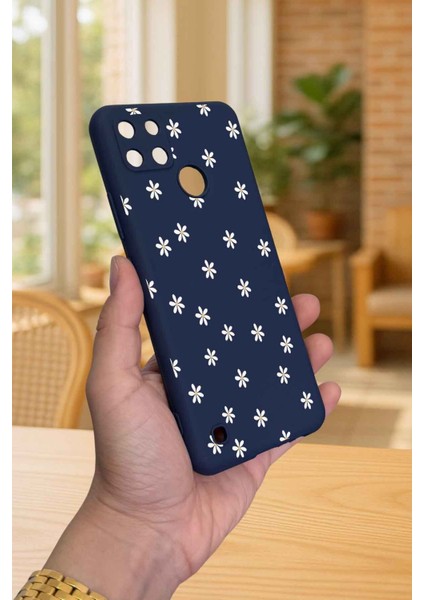 Realme C21Y ve C25Y -Mini Papatya Desenli Silikon Darbe Emici Klasik Korumalı Rubber Kılıf modelleri