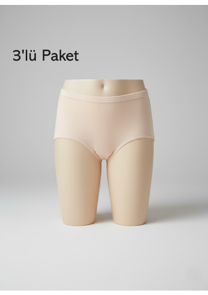 Kadın Külot Pamuklu Cotton 3'lü Paket Normal ve Battal Büyük Beden - Yıldız
