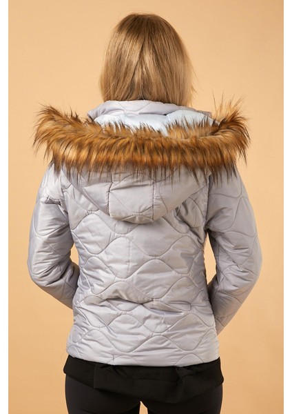 Kısa Kapitone Şişme Mont Gri 12256 fırsatları