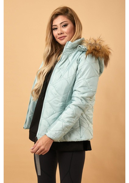 Kısa Kapitone Şişme Mont Mint 12256 fiyatları