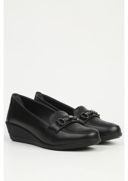 PC-54948 Siyah Kadın Günlük Anne Ayakkabısı