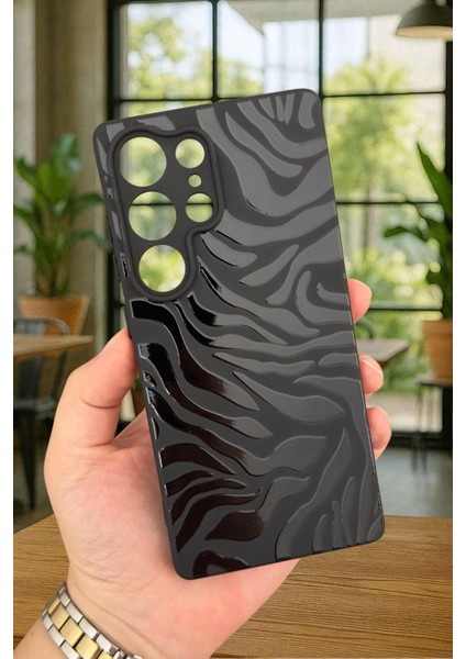 Samsung Galaxy S25 Ultra Uyumlu Zebra Desenli Silikon Darbe Emici Klasik Korumalı Rubber Kılıf