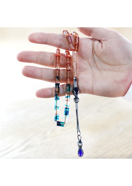 1000 Ayar Gümüş Kazaz Püsküllü Kesme Kesim Süzme Şeffaf Mavi Beyaz Ateş Kehribar Tesbih modelleri