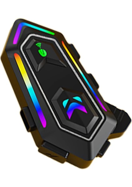 Yzlal Karler Bass Krm2 Rgb Motosiklet Sürücüleri Için Ipx6 Su Geçirmez Özellikli Kablosuz Bluetooth Kulaklık - Siyah