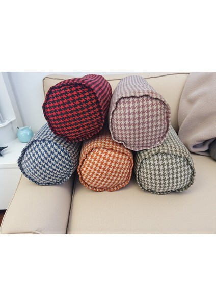 Kazayağı Desenli Silindir Yastık | Dekoratif Bolster Yastık | Modern Renkli Tasarım indirimleri