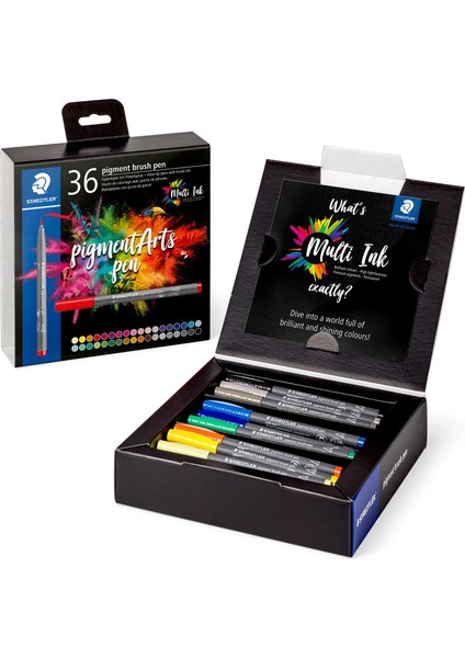 Staedtler - Wiz Design / 371 C36 Staedtler Fırça Uçlu Pigment Arts Kalem 36'lı