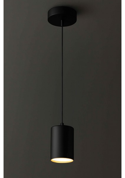 Modern Tasarım Yatak Odası Salon Mutfak Giyinme Odası GU10 Duylu Ampül Dahil Tekli Sarkıt Avize Siyahkasa Günışığı