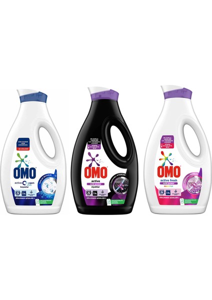 Sıvı Deterjan 1690 ml Beyazlar-Siyahlar-Renkliler 3 Lü Karma Paket