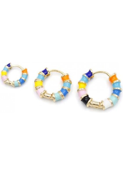 Ieg 3'lü Renkli Halka Küpe - Altın fiyatları