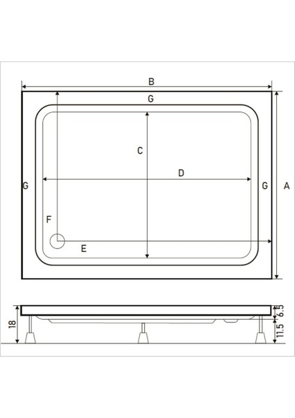 Shower Beta Dikdörtgen Duş Teknesi, Panelli indirimleri