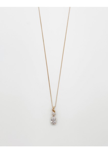 18K Rose Gold Plated Trapez White Kolye