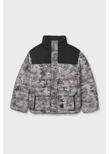 Erkek Çocuk 8-18 Yaş Desenli Şişme Mont Siyah modelleri