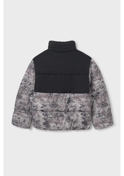 Erkek Çocuk 8-18 Yaş Desenli Şişme Mont Siyah fırsatları