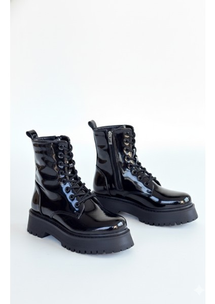 Jonni Premium Siyah Rugan Bağcıklı Postal Bot fiyatları