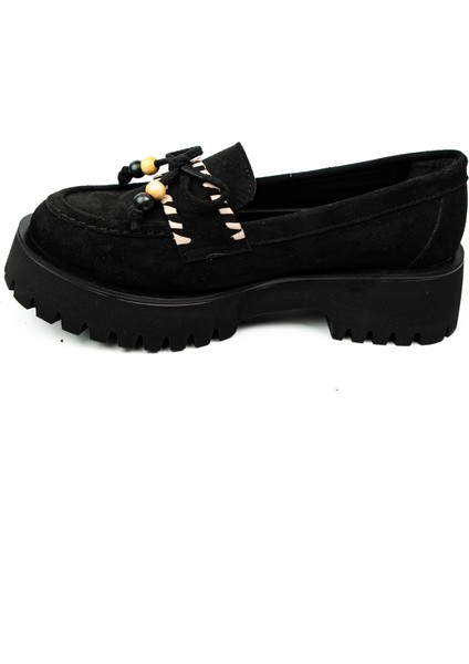 620 Siyah Süet Deri Günlük Kadın Ayakkabı modelleri