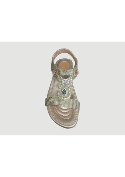 25Y120-6 Kadın Parmak Arası Sandalet Altın fırsatları