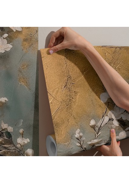 Çiçek Ağaç Kuş Motifli Yırtılmaz Duvar Kağıdı Isı ve Ses Yalıtım Özellikli fırsatları