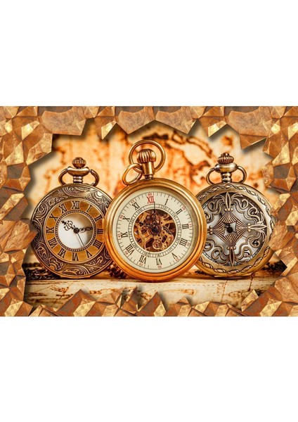 Vintage Saat Desenli Isı ve Ses Yalıtımlı Sağlıklı Tekstil Duvar Kağıdı modelleri