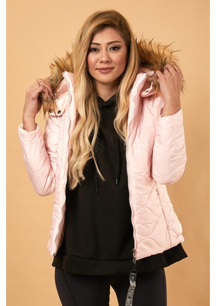 Kısa Kapitone Şişme Mont Pudra 12256 modelleri