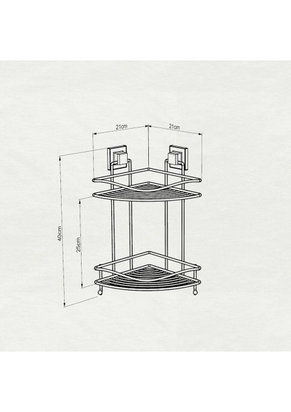 Banyo Köşe Rafı Kendinden Yapışkanlı 2 Katlı Kancalı Easyfix Siyah modelleri