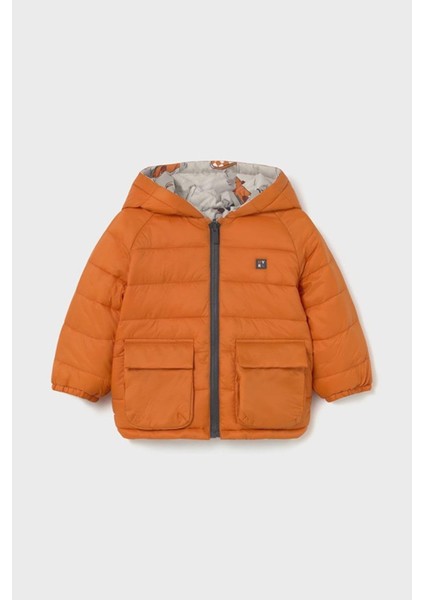 Erkek Çocuk 1-4 Yaş Çift Taraflı Mont Turuncu