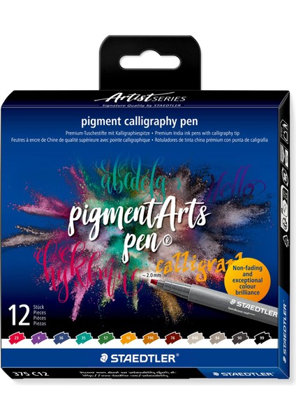 - Wiz Design / 375 C12 Staedtler Kaligrafi Uçlu Pıgement Arts Kalem 12'li