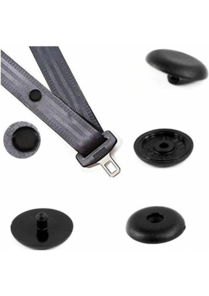Emniyet Kemer Tutucu Kayma Onleyıcı Stoper-Toka- Klips Siyah 10 Adet