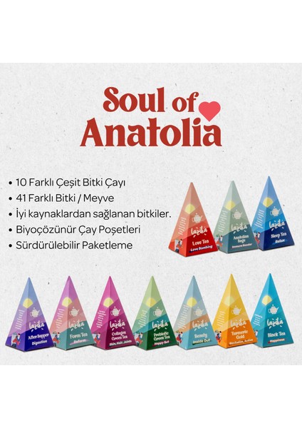 20'li Soul Of Anatolia-Yeşil Çay, Siyah Çay ve Bitki Çayı,20'li Pla Poşet, Premium Koleksiyon, Hediyelik indirimleri