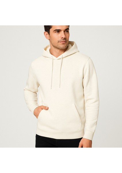 Üç Iplik Kapüşonlu Kanguru Cepli Sweatshirt Hoodie