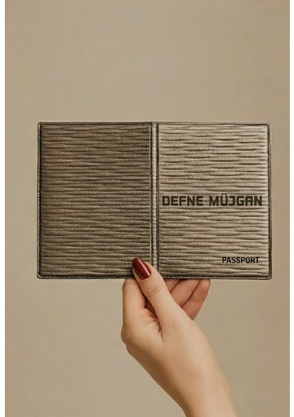 Isme Özel Deri Pasaport Kılıfı Pasaport Taşıma Cüzdanı - Sedef Premium Deri fırsatları