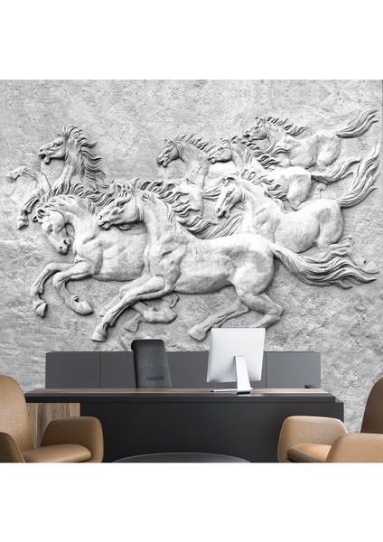 Duvar Kağıdı Atlar Desenli Isı ve Ses Yalıtımlı Sağlıklı Tekstil Duvar Kağıdı