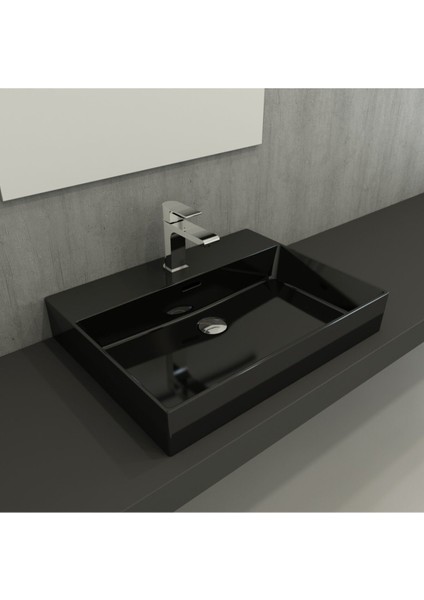 Milano 60 cm Çanak Lavabo Parlak Siyah 1376-005-0126