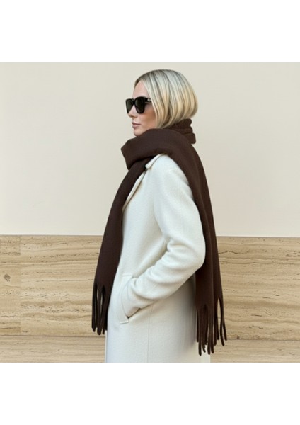 Klein Soft Touch Püskül Detaylı Yün Dokulu Premium Kışlık Şal Saçaklı Atkı fiyatları