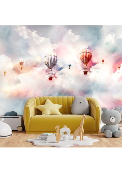 Uçan Balonlar Desenli Isı ve Ses Yalıtımlı Tekstil Duvar Kağıdı