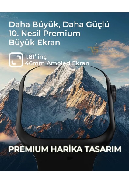 Watch 10 Series Akıllı Saat (2025 Versiyon 2 Kordon Hediyeli)