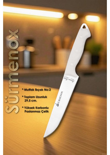 Sürmene Serisi Mutfak Bıçak Et Ekmek Sebze Salata Bıçağı Beyaz Verzalit Sap HDS-160 fiyatları